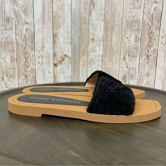 Stuart Weiztman Cammy Shearling Strap Slide Sandal Size 9.5 Women - Picture 5 of 12